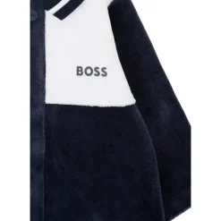 Blauwe Chenille Jumpsuit met Logo Detail