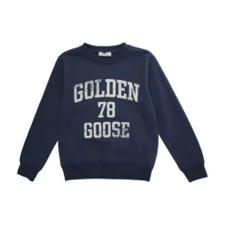 Blauwe Crewneck Sweatshirt met Vintage Logo
