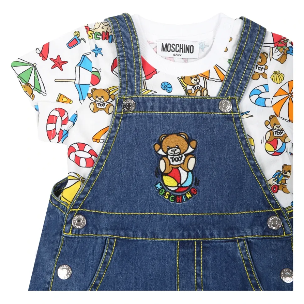 Blauwe Denim Overall met Teddy Bear
