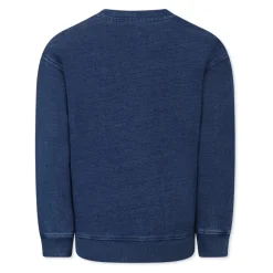 Blauwe Denim Ronde Hals Sweatshirt