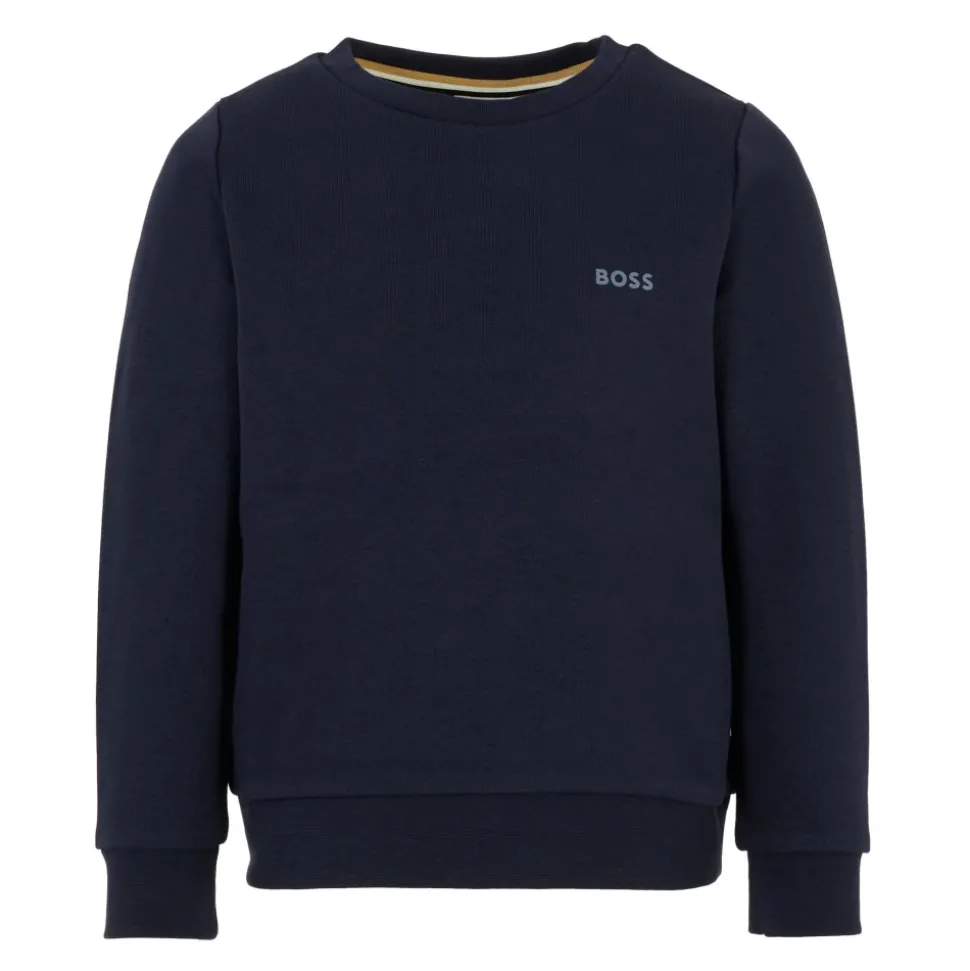 Blauwe Fleece Katoenen Sweatshirt met Logo
