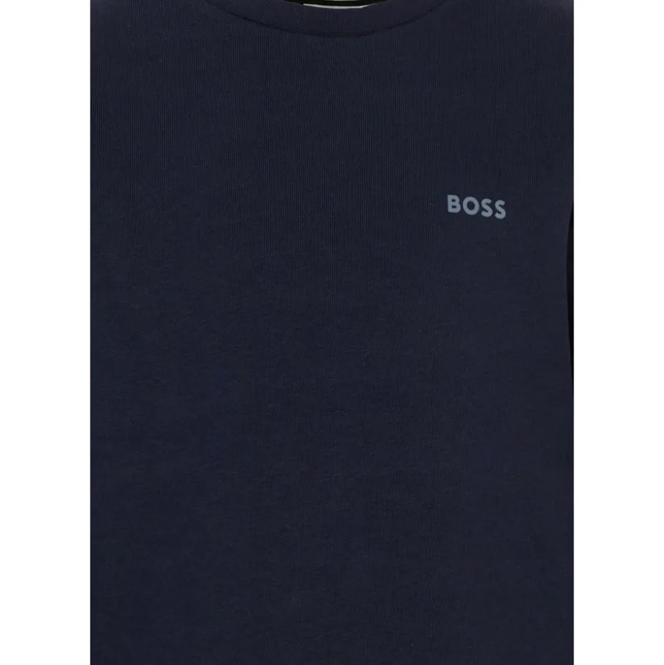 Blauwe Fleece Katoenen Sweatshirt met Logo