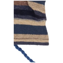 Blauwe fleece wanten voor kinderen met veelkleurige strepen