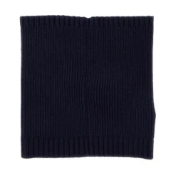 Blauwe Gebreide Sjaal met Logopatch