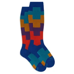 Blauwe geometrische katoenen kindersokken