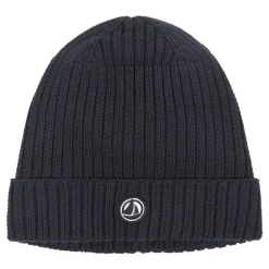 Blauwe Geribbelde Katoenen Beanie Muts