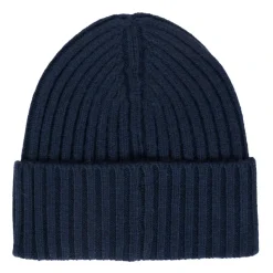 Blauwe Geribbelde Wollen Muts
