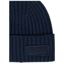 Blauwe Geribbelde Wollen Muts