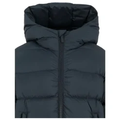 Blauwe Gewatteerde Donsjas met Capuchon