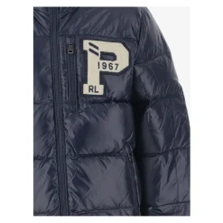 Blauwe Gewatteerde Donsjas met Logo