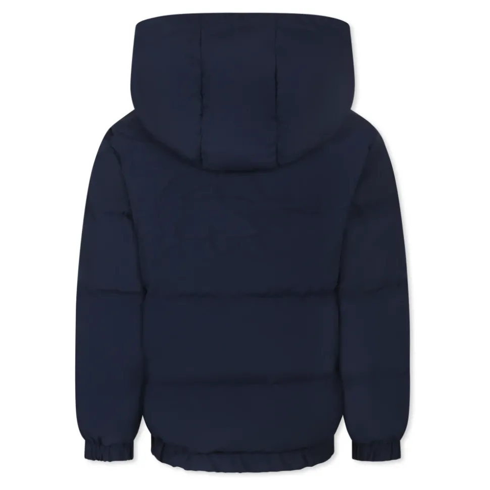 Blauwe Gewatteerde Donsjas met Krokodil