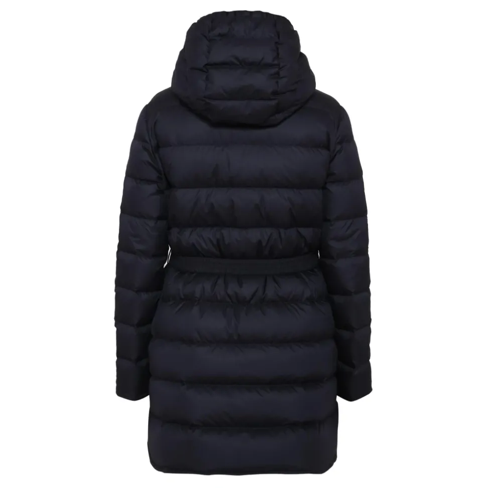 Blauwe Gewatteerde Donsjas met Capuchon