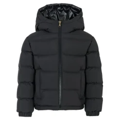 Blauwe Gewatteerde Donsjas met Capuchon