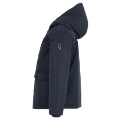 Blauwe Gewatteerde Hoodie Jas