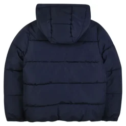 Blauwe Gewatteerde Jas met Capuchon