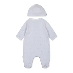 Blauwe Katoenen Babygroei Set met Muts