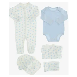 Blauwe katoenen geschenkset met logo-borduring