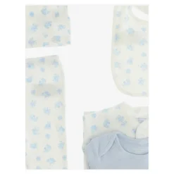 Blauwe katoenen geschenkset met logo-borduring