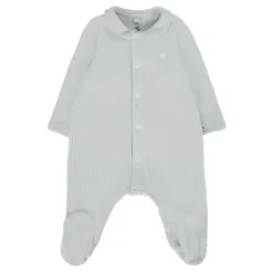 Blauwe Katoenen Jumpsuit met Geborduurd Hart