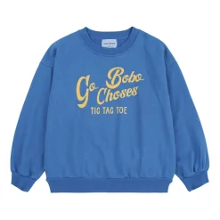 Blauwe Katoenen Kindersweatshirt met Print