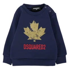 Blauwe Katoenen Sweatshirt met Esdoornblad