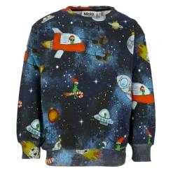 Blauwe Kerst Alien Print Sweater