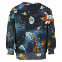 Blauwe Kerst Alien Print Sweater