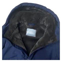 Blauwe Kinderjas met Shearling Interieur