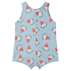 Blauwe Korte Baby Romper Neonato/Bambino