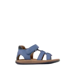 Blauwe Leren Haak Lus Sandalen Kinderen