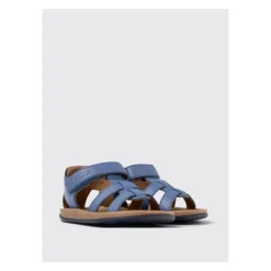 Blauwe Leren Haak Lus Sandalen Kinderen