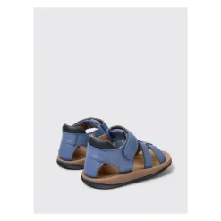 Blauwe Leren Haak Lus Sandalen Kinderen