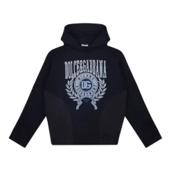 Blauwe Logo Geborduurde Hoodie