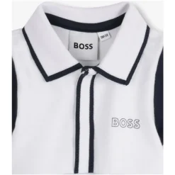 Blauwe Logo Print Romper voor Jongens