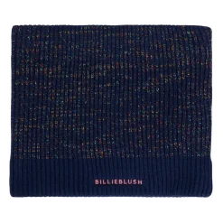 Blauwe Metallic Geribbelde Gebreide Sjaal