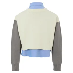 Blauwe Multicolor Trui met Lurex Logo