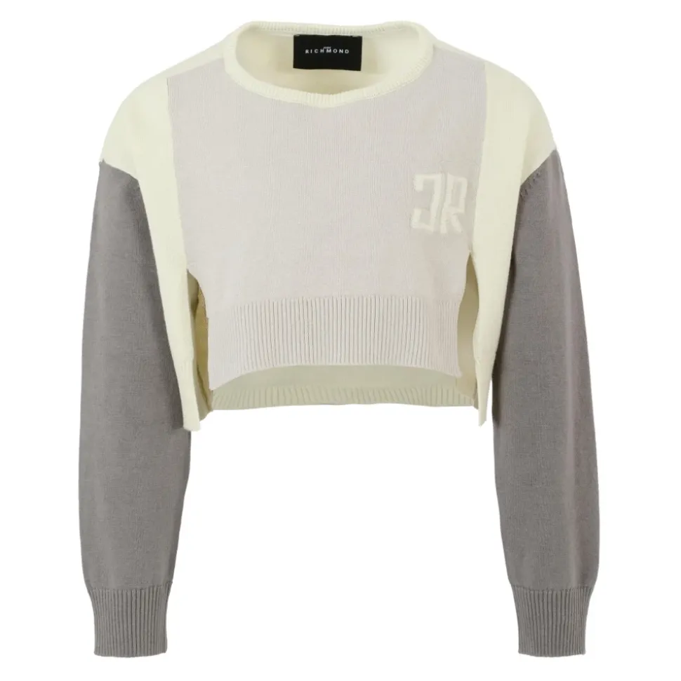 Blauwe Multicolor Trui met Lurex Logo