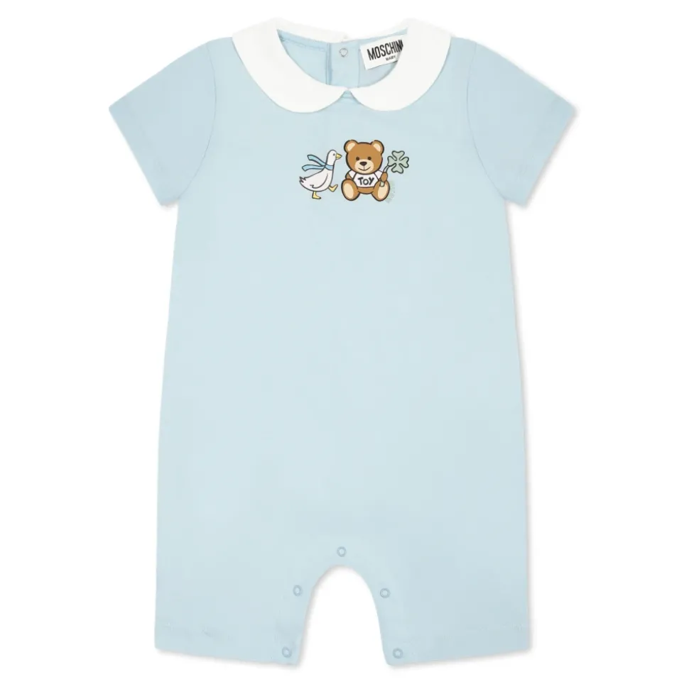 Blauwe Romper met Teddybeer Versiering