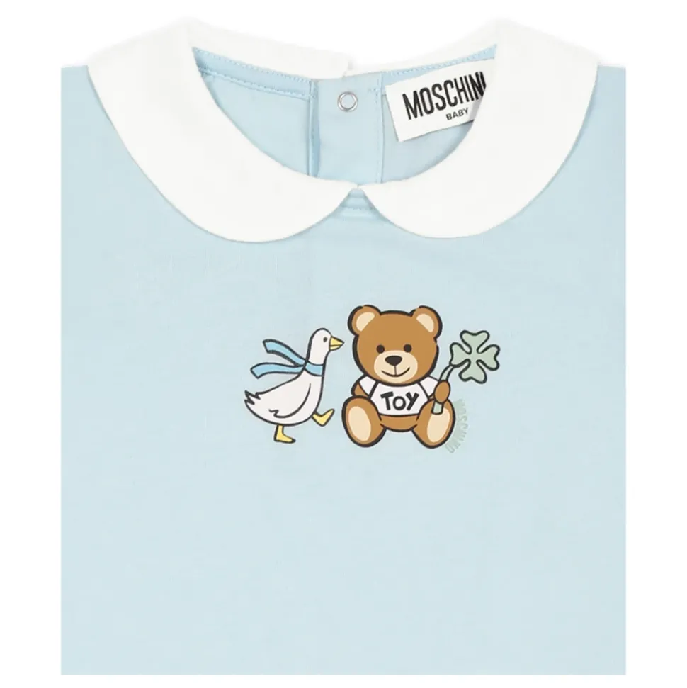 Blauwe Romper met Teddybeer Versiering