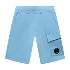 Blauwe Shorts met Zak op Been en Logo