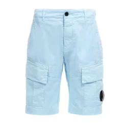 Blauwe Shorts met Zakken op Benen