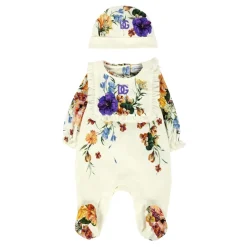 Bloemen Romper Hoed Slabbetje Set