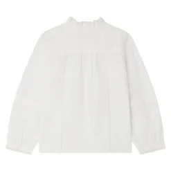 Blouse met hoge hals en ruches