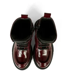 Bordeaux Biker Boots met Logo Detail