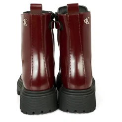 Bordeaux Biker Boots met Logo Detail