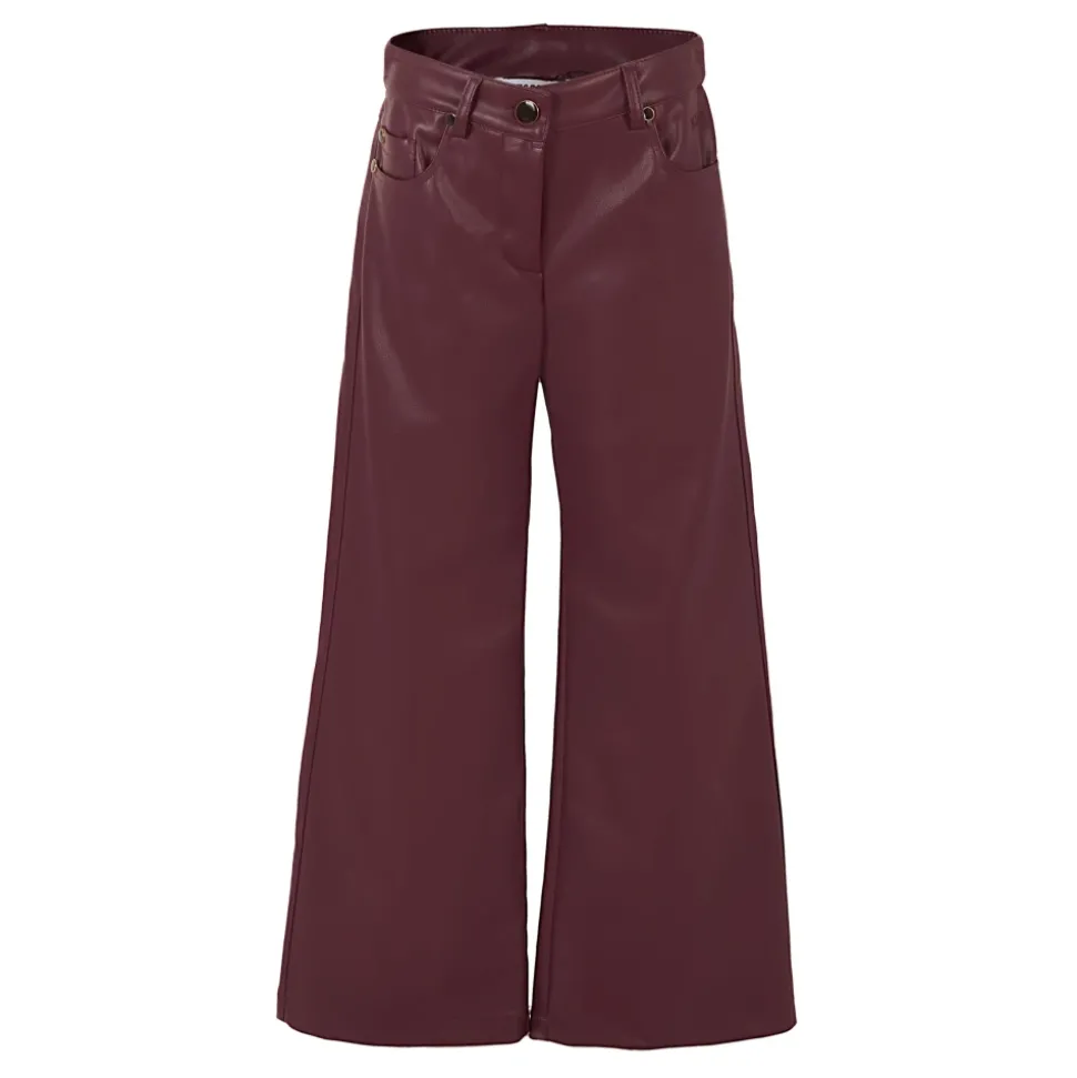 Bordeaux Faux Leren Casual Broek