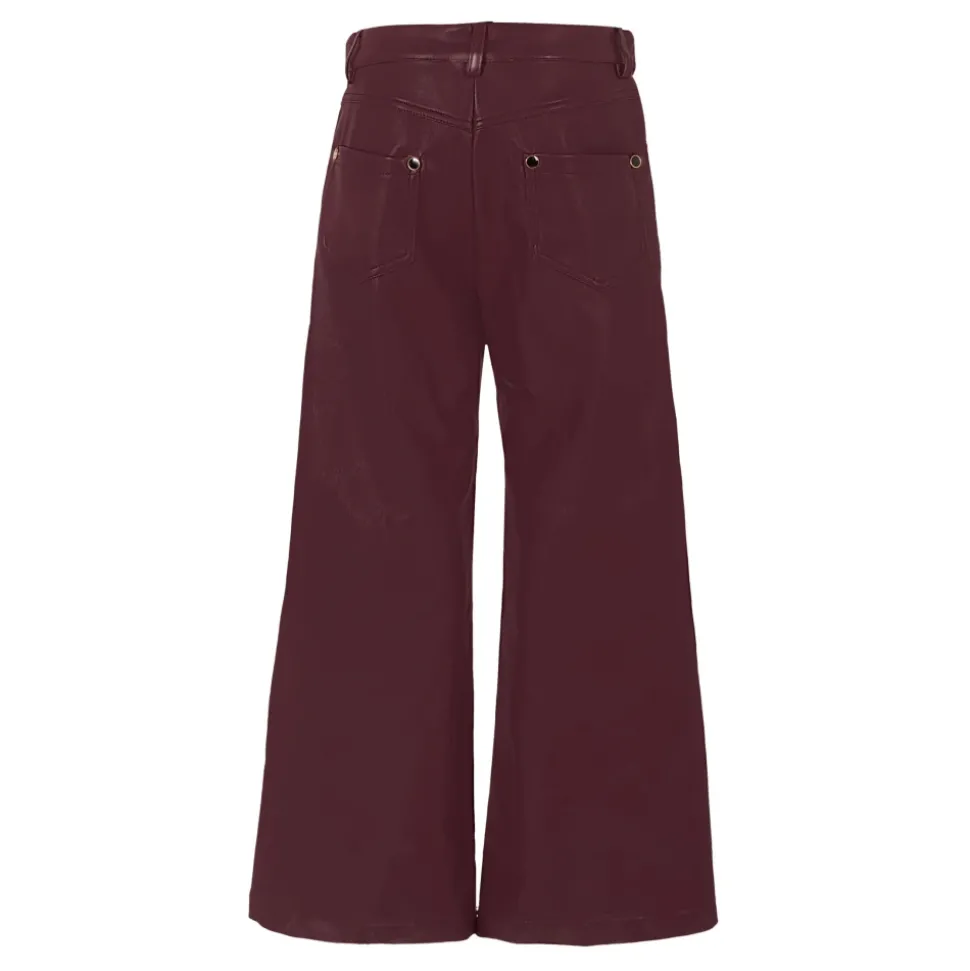 Bordeaux Faux Leren Casual Broek