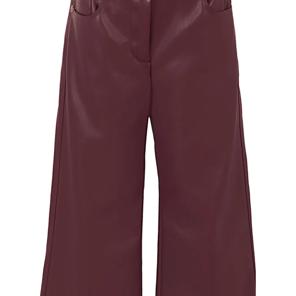 Bordeaux Faux Leren Casual Broek