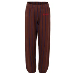 Bruin Gestreepte Katoenen Sportieve Broek