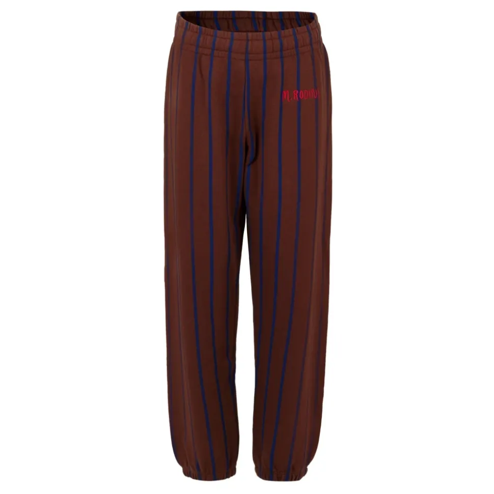 Bruin Gestreepte Katoenen Sportieve Broek